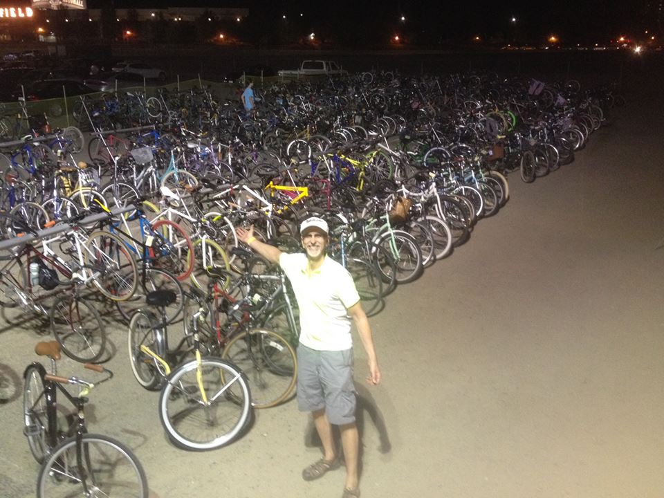 Chuck helped park 1,100 bikes at the 2015 TBD Fest